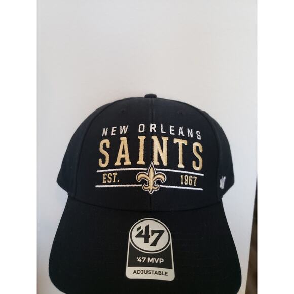 New Orleans Saints Hat Cap Strapback Strap Back Black 47 MVP 47 Brand - Picture 1 of 6